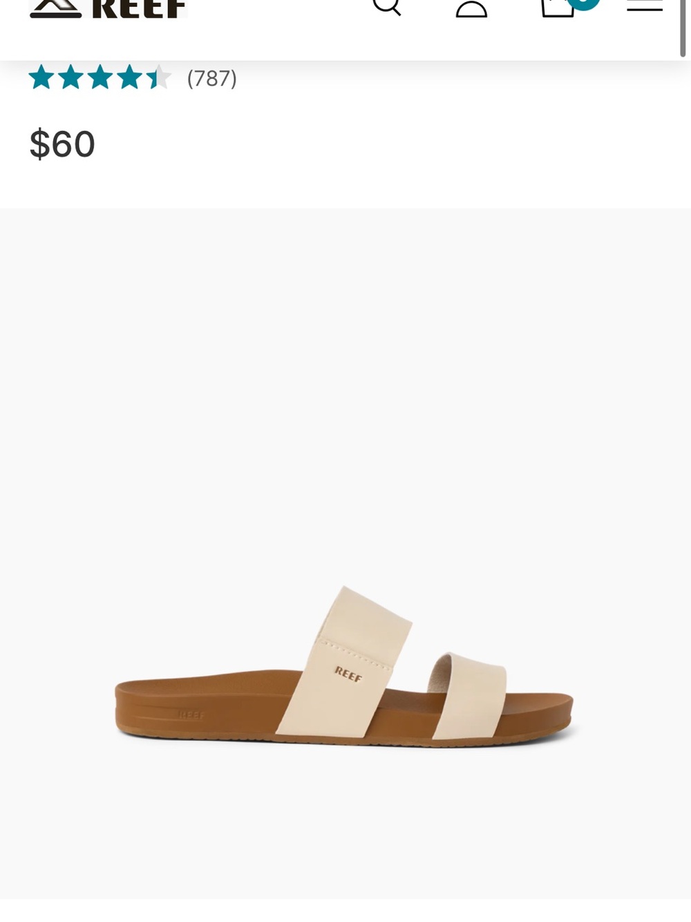 Reef Women’s Slide Sandal in Cream with Brown Footbed